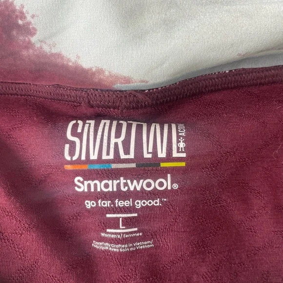 Smartwool Active Lined Shorts Large Black Cherry Horizon Print NWT - Picture 8 of 8
